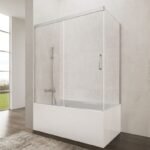 Mampara bañera frontal fijo + corredera + lateral fijo BASIC