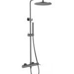 Conjunto de ducha monomando ROUND TITANIO