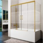 Mampara bañera 2 fijo + 2 corredera + lateral fijo BASIC ORO - Imagen 2