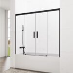 Mampara de bañera 2F + 2C BASIC SPAZIO NEGRA