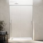 Mampara ducha fijo + corredera BASIC NÍQUEL