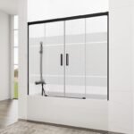 Mampara de bañera 2F + 2C BASIC SPAZIO NEGRA - Imagen 2