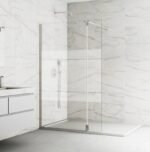 Mampara cristal Fijo + Abatible SCREEN NÍQUEL BISAGRA - Imagen 2