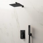 Conjunto de ducha empotrable monomando ORION NEGRO