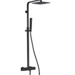 Conjunto de ducha termostático cuadrado QUADRA ELITE NEGRO