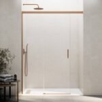 Mampara ducha Fijo + Corredera BASIC SIN CIERRE COBRE