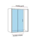 Mampara ducha Fijo + Corredera BASIC SIN CIERRE ORO - Imagen 3