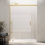 Mampara ducha Fijo + Corredera BASIC SIN CIERRE ORO - Imagen 2