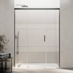 Mampara ducha fijo + puerta + fijo BASIC TITANIO - Imagen 2