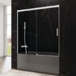 Mampara Frontal de bañera 1 Fijo + 1 Corredera BASIC blanca