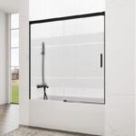 Mampara Frontal de bañera 1 Fijo + 1 Corredera BASIC negra - Imagen 2