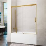 Mampara Frontal de bañera 1 Fijo + 1 Corredera BASIC ORO