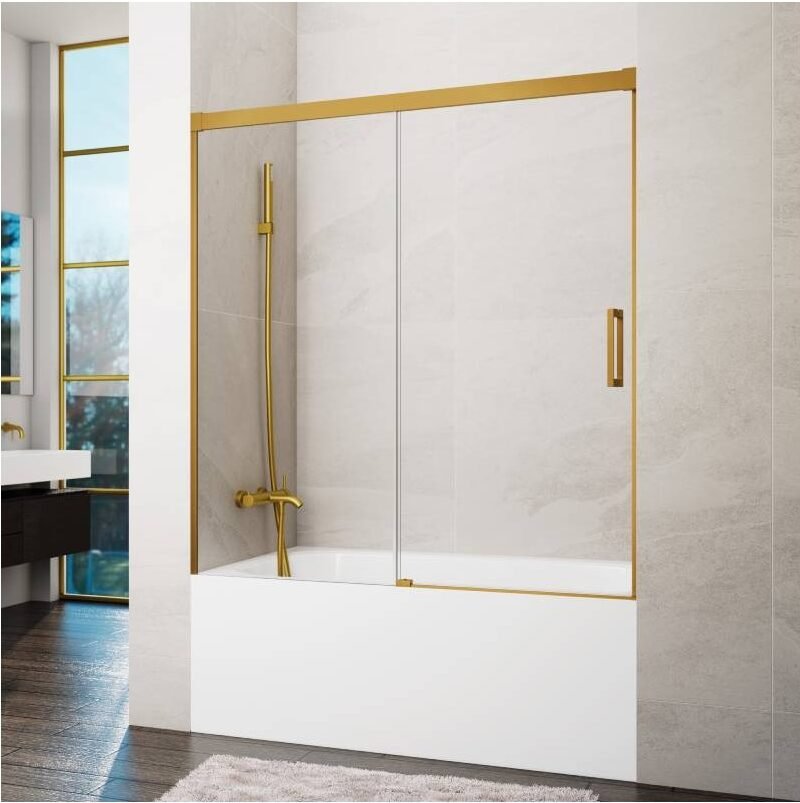mampara-frontal-de-banera-1-fijo-1-corredera-basic-oro Mampara Frontal de bañera 1 Fijo + 1 Corredera BASIC ORO - Imagen 1