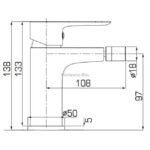 Grifo monomando bidé CASSIO en CROMO/BLANCO - Imagen 2