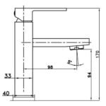 Grifo monomando para lavabo cuadrado ORION - Imagen 3