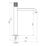 Grifo monomando para lavabo caño alto HELIOS Negro - Imagen 2