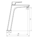 Grifo monomando lavabo caño alto MARRIOT negro mate - Imagen 3