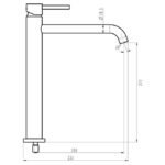 Grifo monomando para lavabo caño alto SIRIO negro mate - Imagen 3