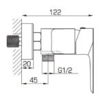 Grifo monomando ducha CASSIO Cromo/blanco - Imagen 3