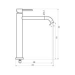 Grifo monomando para lavabo caño alto SIRIO TITANIO - Imagen 3