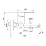 Grifo monomando para bañera IONY Acero - Imagen 2