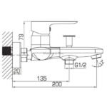 Grifo monomando bañera CASSIO Blanco - Imagen 2