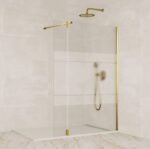 Mampara cristal Fijo + Abatible SCREEN ORO BISAGRA - Imagen 2