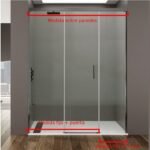 Mampara ducha fijo + puerta + fijo BASIC NÍQUEL - Imagen 3